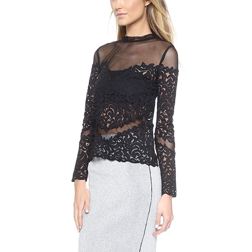 Saylor Black Lace Top